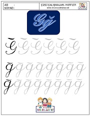 h harfi çizgi çalışması